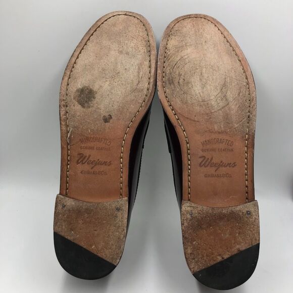 Weejuns GH Bass & Co Men's Burgundy Leather Slip On Penny Loafers 12D Preppy - Picture 11 of 12